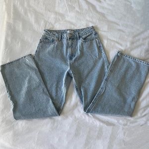 light, straight leg jeans